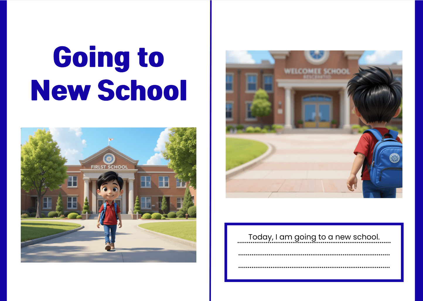 [Social Story Package] Going to a New School (Video + 8 - Page Book) - Everbloom Path - Parent Coaching